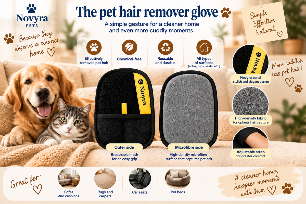 The pet hair removal glove